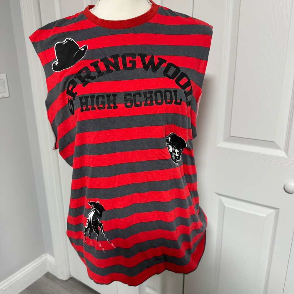 Nightmare on Elm Street Freddy Krueger Striped Muscle Tee Springwood High M